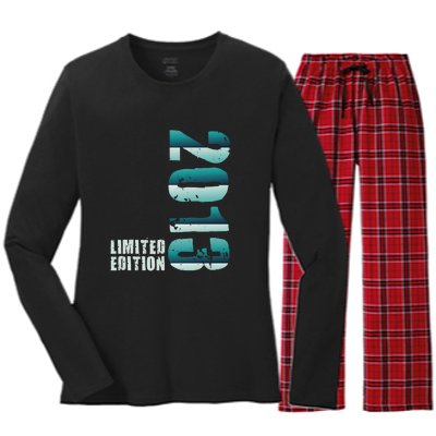 Limited Edition Birthday Made In 2013 Funny Gift Women's Long Sleeve Flannel Pajama Set 