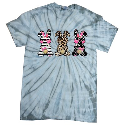 Leopard Easter Bunny Rabbit Trio Cute Easter Tie-Dye T-Shirt