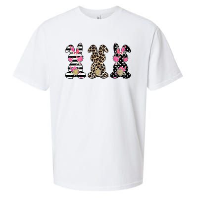 Leopard Easter Bunny Rabbit Trio Cute Easter Sueded Cloud Jersey T-Shirt