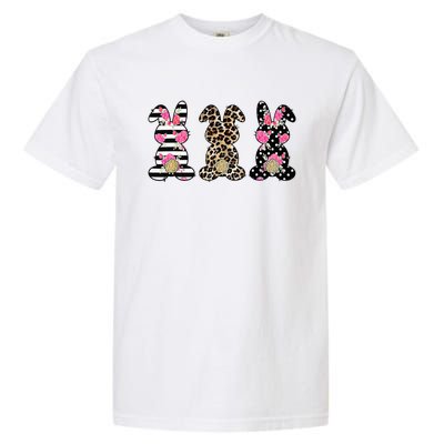 Leopard Easter Bunny Rabbit Trio Cute Easter Garment-Dyed Heavyweight T-Shirt