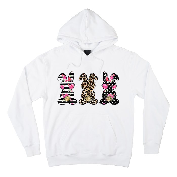 Leopard Easter Bunny Rabbit Trio Cute Easter Hoodie