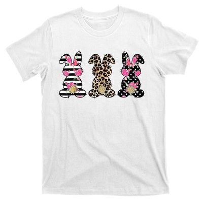 Leopard Easter Bunny Rabbit Trio Cute Easter T-Shirt