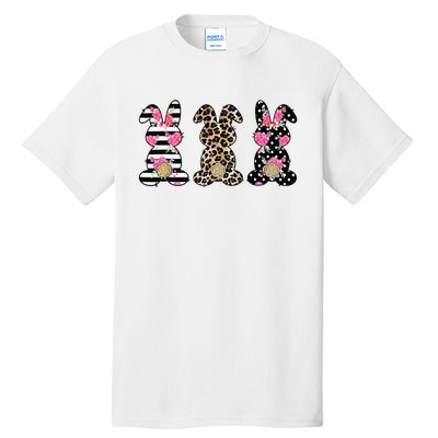 Leopard Easter Bunny Rabbit Trio Cute Easter Tall T-Shirt