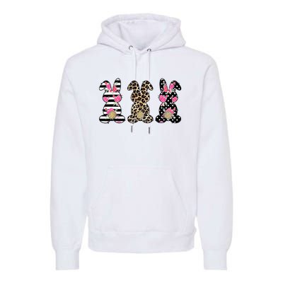 Leopard Easter Bunny Rabbit Trio Cute Easter Premium Hoodie