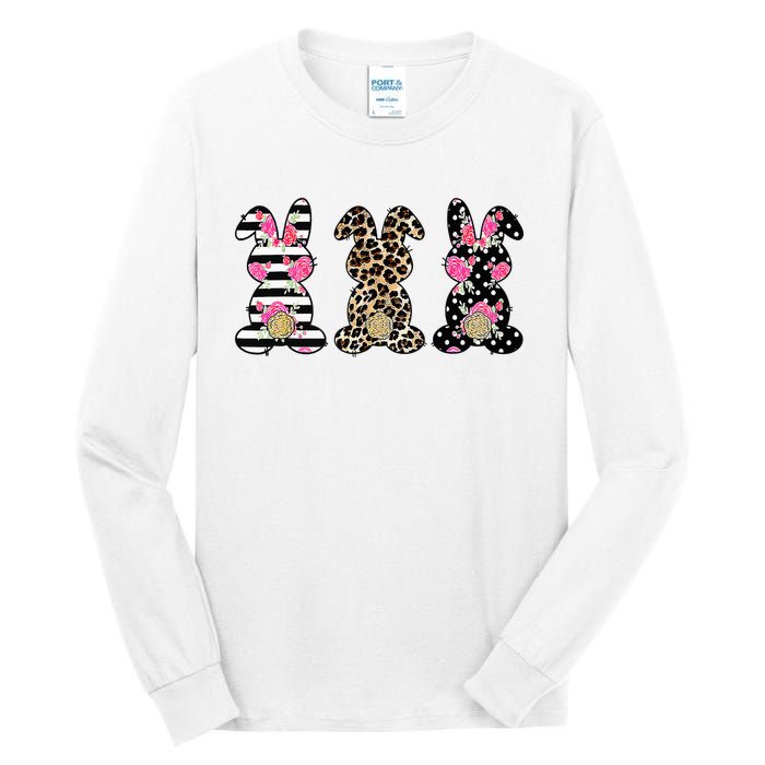 Leopard Easter Bunny Rabbit Trio Cute Easter Tall Long Sleeve T-Shirt