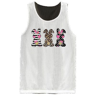 Leopard Easter Bunny Rabbit Trio Cute Easter Mesh Reversible Basketball Jersey Tank