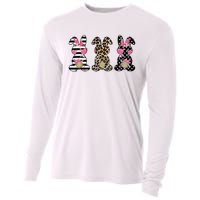 Leopard Easter Bunny Rabbit Trio Cute Easter Cooling Performance Long Sleeve Crew