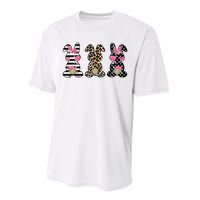 Leopard Easter Bunny Rabbit Trio Cute Easter Performance Sprint T-Shirt