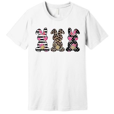 Leopard Easter Bunny Rabbit Trio Cute Easter Premium T-Shirt