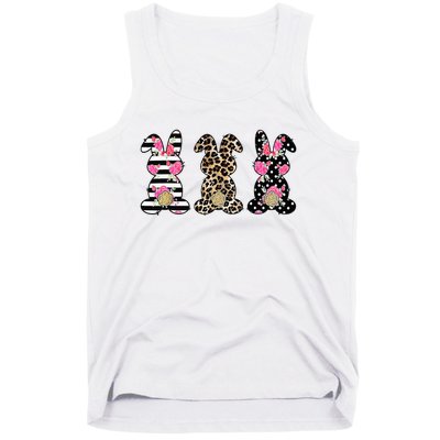 Leopard Easter Bunny Rabbit Trio Cute Easter Tank Top