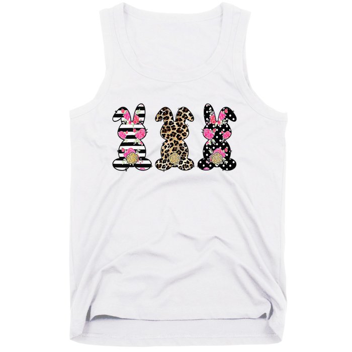 Leopard Easter Bunny Rabbit Trio Cute Easter Tank Top