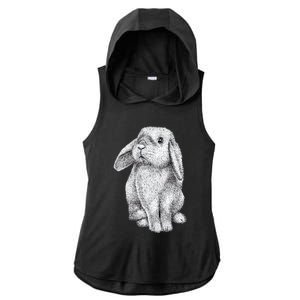 Lop Eared Bunny Rabbit Cute Funny Gift Ladies PosiCharge Tri-Blend Wicking Draft Hoodie Tank