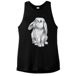 Lop Eared Bunny Rabbit Cute Funny Gift Ladies PosiCharge Tri-Blend Wicking Tank