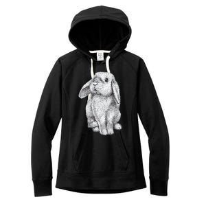 Lop Eared Bunny Rabbit Cute Funny Gift Women's Fleece Hoodie