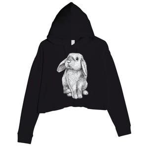 Lop Eared Bunny Rabbit Cute Funny Gift Crop Fleece Hoodie