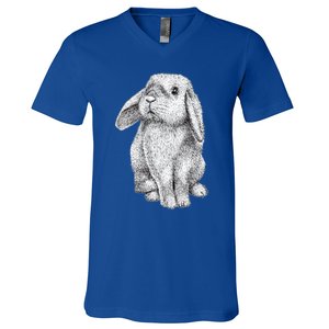 Lop Eared Bunny Rabbit Cute Funny Gift V-Neck T-Shirt