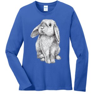 Lop Eared Bunny Rabbit Cute Funny Gift Ladies Long Sleeve Shirt