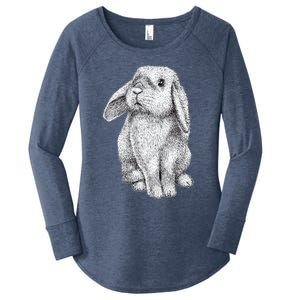 Lop Eared Bunny Rabbit Cute Funny Gift Women's Perfect Tri Tunic Long Sleeve Shirt