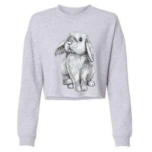 Lop Eared Bunny Rabbit Cute Funny Gift Cropped Pullover Crew