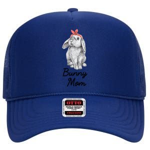 Lop Eared Bunny Rabbit Mom Drawing Gift High Crown Mesh Back Trucker Hat