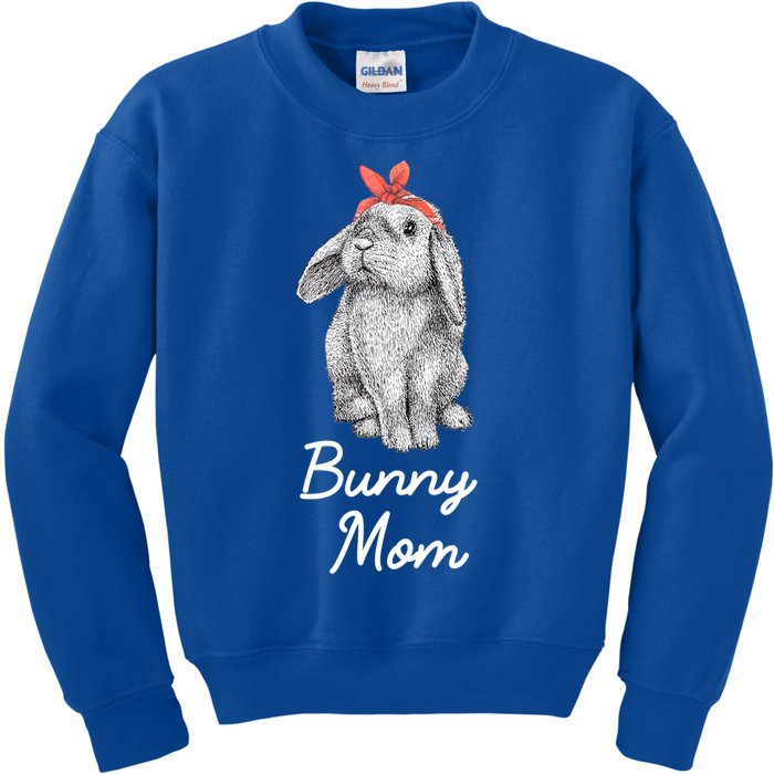 Lop Eared Bunny Rabbit Mom Drawing Funny Gift Kids Sweatshirt