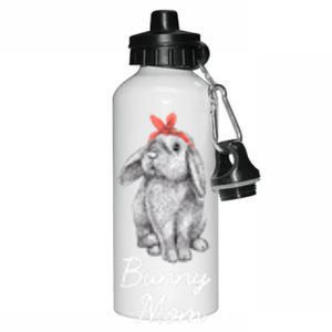 Lop Eared Bunny Rabbit Mom Drawing Funny Gift Aluminum Water Bottle