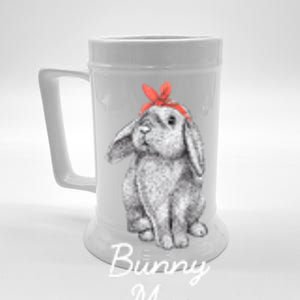 Lop Eared Bunny Rabbit Mom Drawing Funny Gift Beer Stein