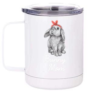 Lop Eared Bunny Rabbit Mom Drawing Funny Gift 12 oz Stainless Steel Tumbler Cup