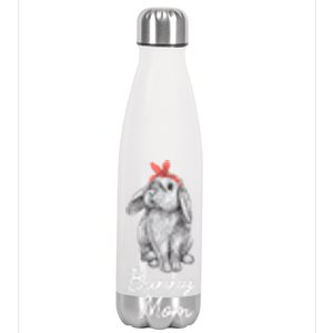 Lop Eared Bunny Rabbit Mom Drawing Funny Gift Stainless Steel Insulated Water Bottle