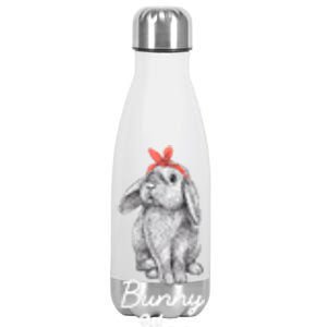 Lop Eared Bunny Rabbit Mom Drawing Funny Gift Stainless Steel Insulated Water Bottle