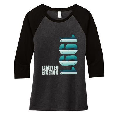 Limited Edition Birthday Made In 1991 Funny Gift Women's Tri-Blend 3/4-Sleeve Raglan Shirt