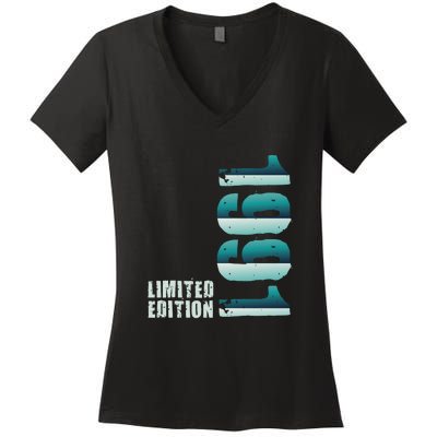 Limited Edition Birthday Made In 1991 Funny Gift Women's V-Neck T-Shirt