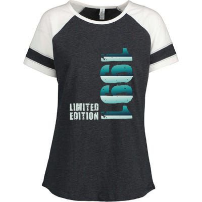 Limited Edition Birthday Made In 1991 Funny Gift Enza Ladies Jersey Colorblock Tee