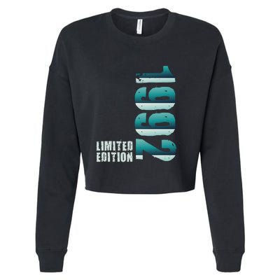 Limited Edition Birthday Made In 1992 Funny Gift Cropped Pullover Crew