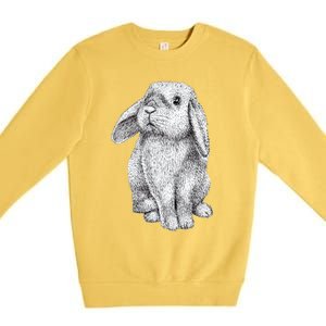 Lop Eared Bunny Rabbit Cute Gift Premium Crewneck Sweatshirt