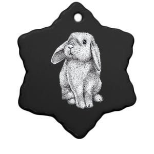 Lop Eared Bunny Rabbit Cute Gift Ceramic Star Ornament