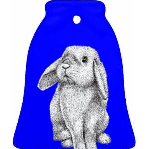 Lop Eared Bunny Rabbit Cute Gift Ceramic Bell Ornament