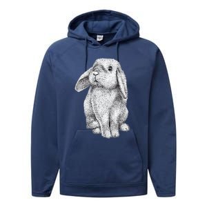 Lop Eared Bunny Rabbit Cute Gift Performance Fleece Hoodie