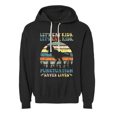 Lets Eat Boy Punctuation Saves Lives Garment-Dyed Fleece Hoodie