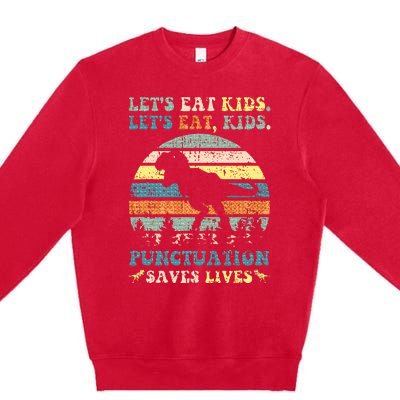 Lets Eat Boy Punctuation Saves Lives Premium Crewneck Sweatshirt