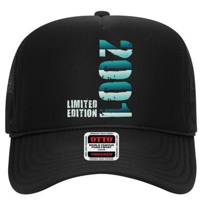 Limited Edition Birthday Made In 2001 Funny Gift High Crown Mesh Back Trucker Hat