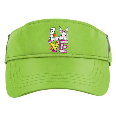 Love Easter Bunny School Adult Drive Performance Visor