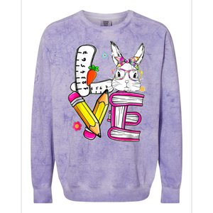 Love Easter Bunny School Colorblast Crewneck Sweatshirt