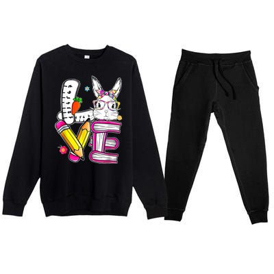 Love Easter Bunny School Premium Crewneck Sweatsuit Set