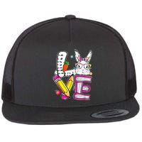 Love Easter Bunny School Flat Bill Trucker Hat