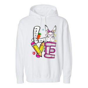 Love Easter Bunny School Garment-Dyed Fleece Hoodie