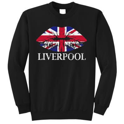 Liverpool England British Flag Lips Sweatshirt