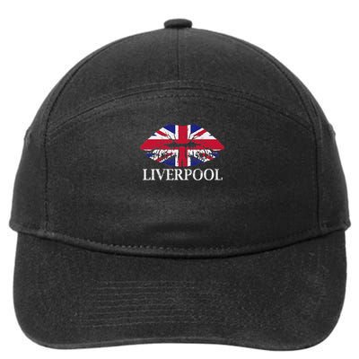 Liverpool England British Flag Lips 7-Panel Snapback Hat