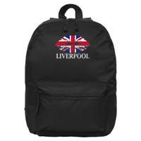 Liverpool England British Flag Lips 16 in Basic Backpack