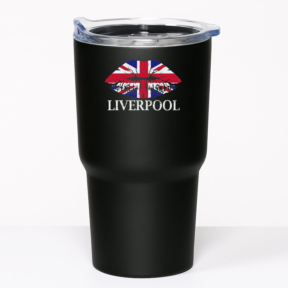 Liverpool England British Flag Lips Tumbler